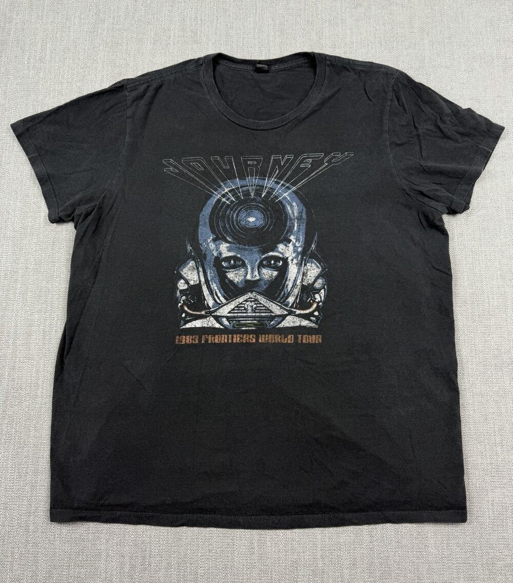 Journey 1983 Frontiers World Tour Band T-Shirt Black 2017 Reprint Men’s 2XL